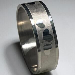 Silver Stainless Steel Brushed Heart ring Size 12.5 New